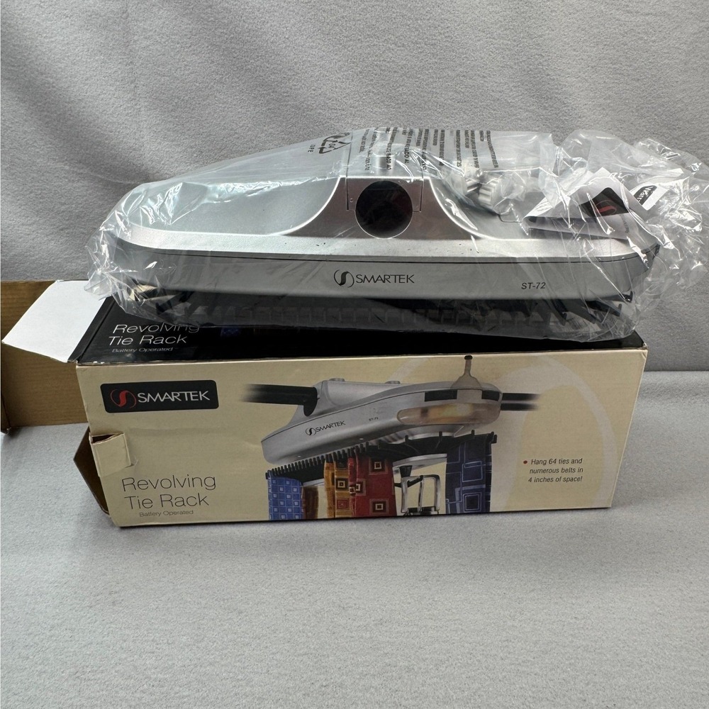 Smartek Revolving 64+ Tie Belt Rack Mens Silver Motorized ST-72 New Open Box